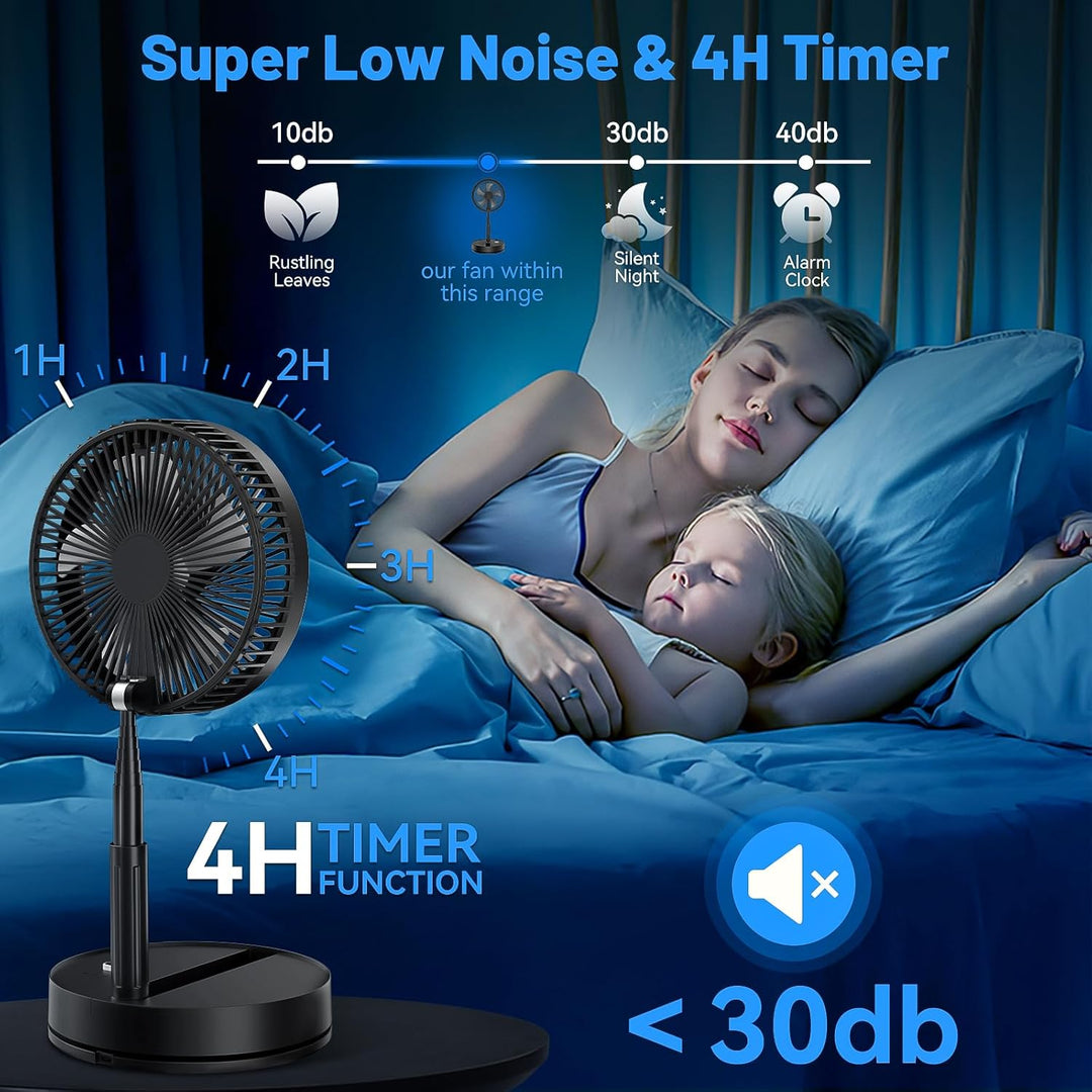 Oszillierender Ventilator Leise mit Fernbedienung, 9" Mini USB Tragbarer Tischventilator Standventil