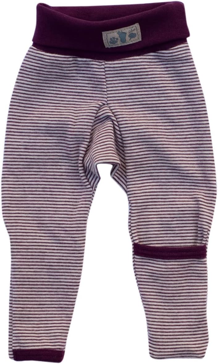 Lilano, Merino Baby Hose Nabelbund mit Umschlag, 70% Wolle (Bio), 30% Seide, 210gr./m² 68 Beere / Na