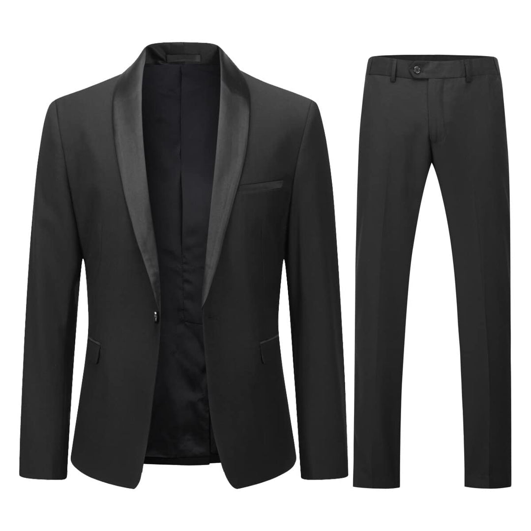 YOUTHUP Anzug Herren 2 Teilig Slim Fit Smoking Anzüge Schalkragen Herrenanzug für Hochzeit Business