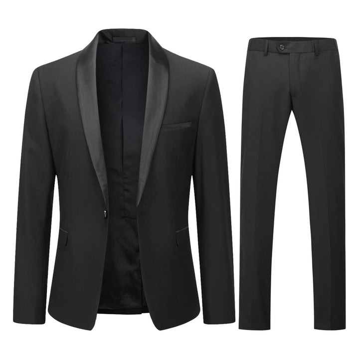 YOUTHUP Anzug Herren 2 Teilig Slim Fit Smoking Anzüge Schalkragen Herrenanzug für Hochzeit Business