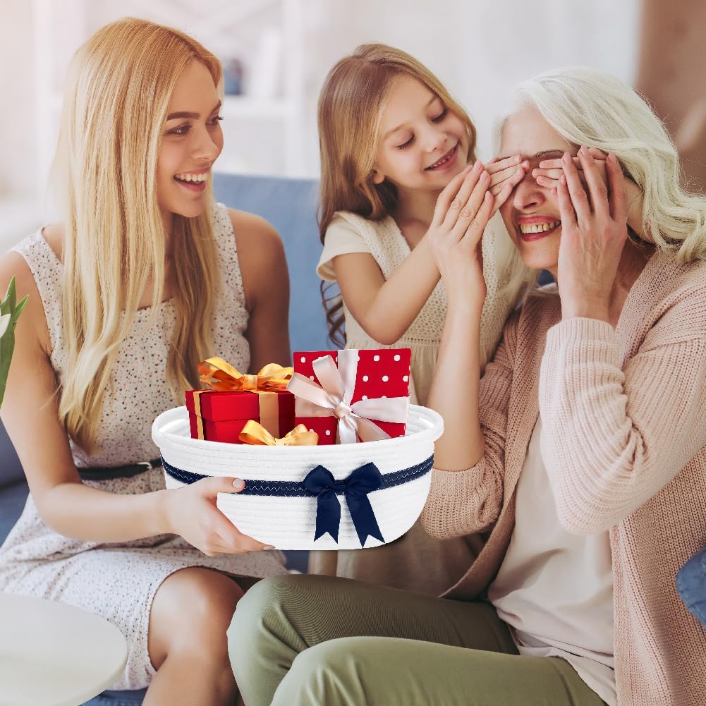 Abnaok Aufbewahrungskorb, Geschenkkorb Leer, Baumwolle Organizer Korb für Handtücher, Snacks, Hundes