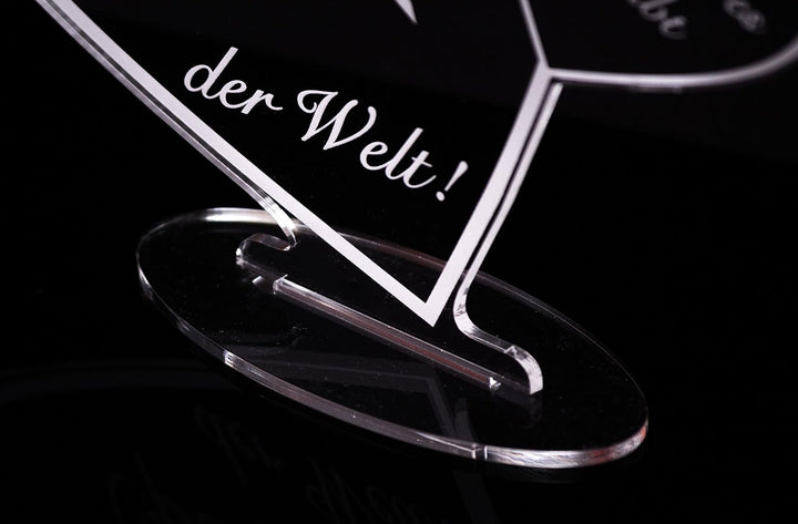 Acryl Schild in Herz Form Für den besten Opa der Welt die perfekte Geschenkidee, mit Lasergravur, Ge