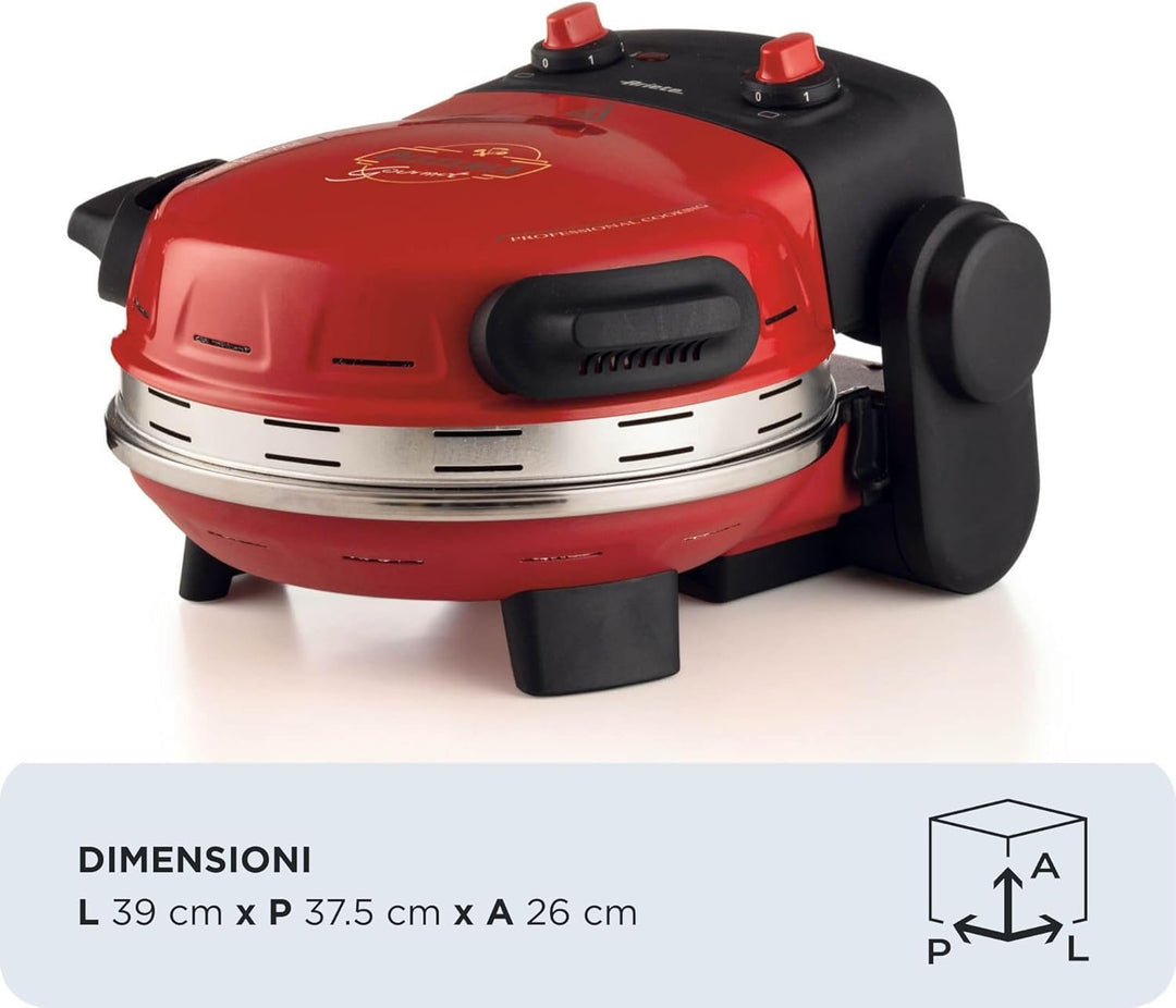 Ariete 934 Pizzeria Gourmet, Neapolitanischer Pizzaofen und Caloni, 1500 W, Temperatur 400 °C, 3 Min