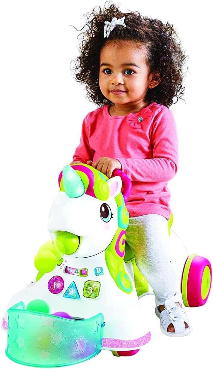 INFANTINO - Interactive Unicorn Carrier/Walker - with 5 Balls - 3 Sounds and Light Modes - Multicolo