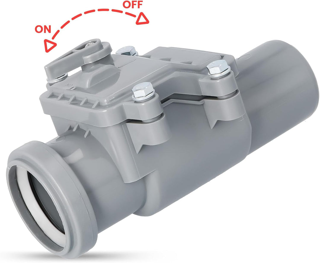 PEŠTAN™ Rückstauverschluss Ø DN 50 Grau | Rückstauklappe mit Verriegelbarer Rückschlagklappe Rücksta