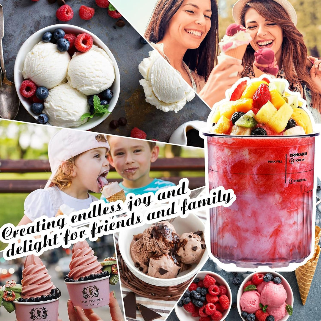 Behälter für Ninja Creami Deluxe Pints, 4 Stück Eisbehälter Set für ninja creami deluxe für NC501 NC