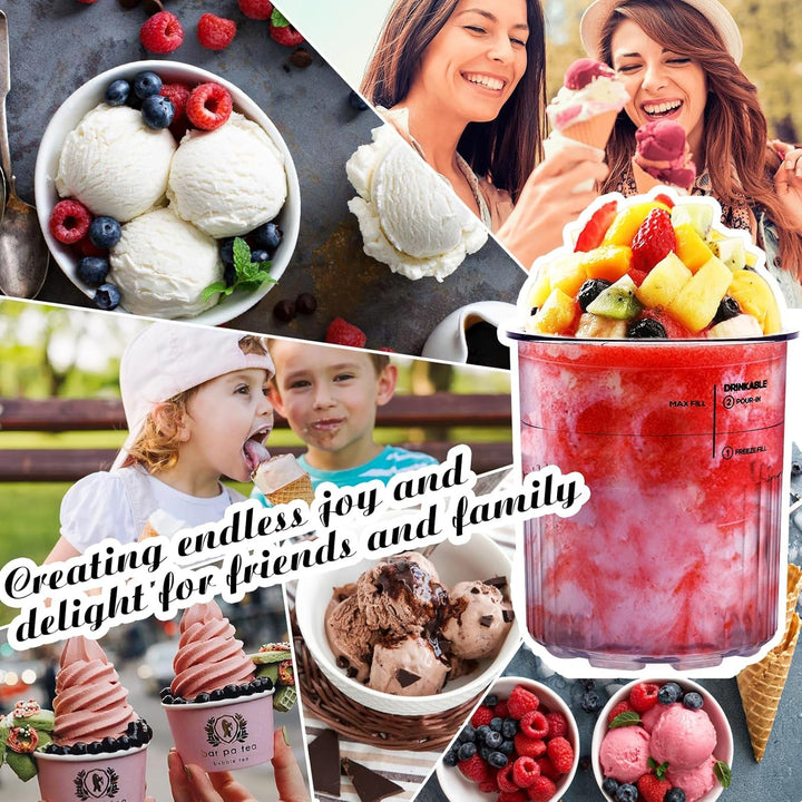 Behälter für Ninja Creami Deluxe Pints, 4 Stück Eisbehälter Set für ninja creami deluxe für NC501 NC