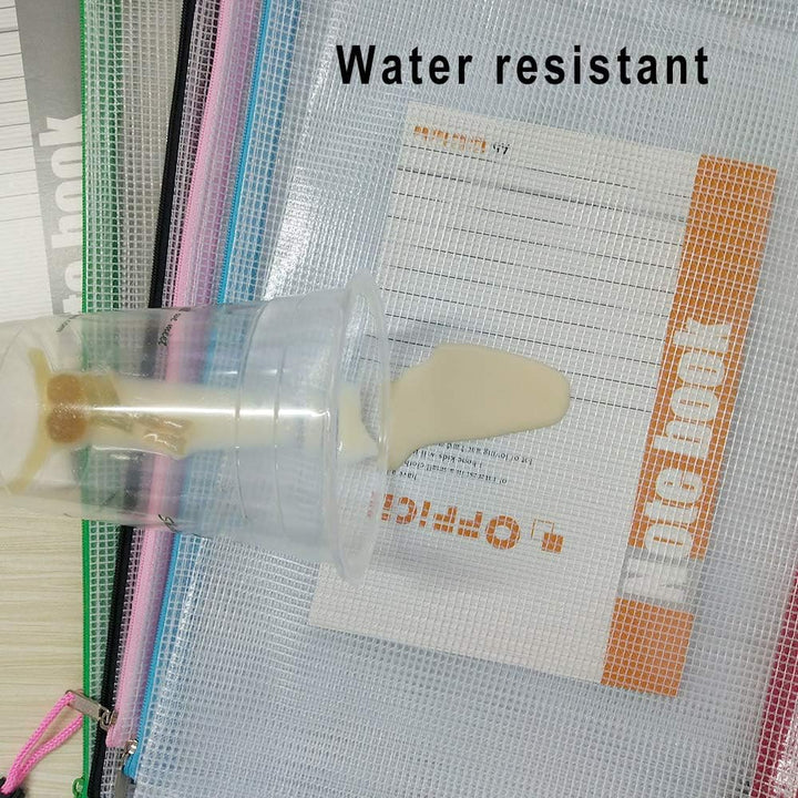 24PCS Plastic Wallets-Ordner - A4 Plastic Wallet-Dokumentordner Extra dicke Netz-Reissverschlusstasc