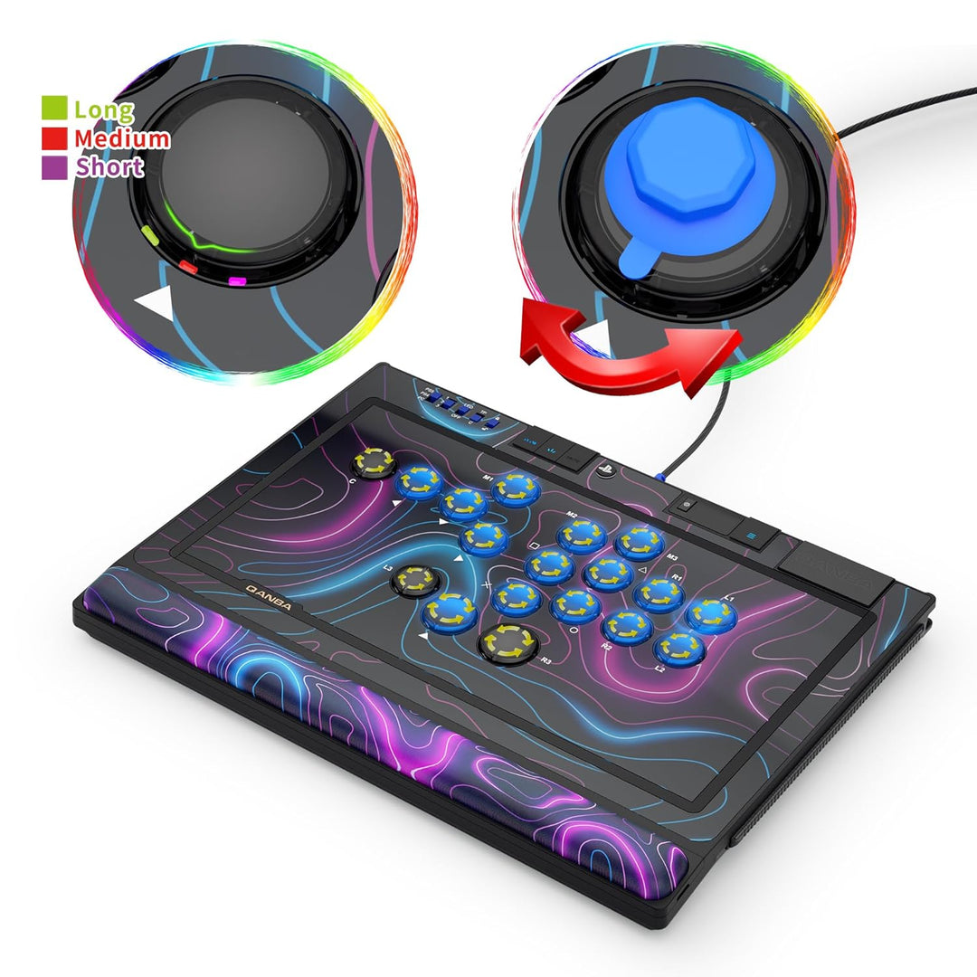 Qanba Sapphire S1 Leverless Arcade Controller Joystick for PlayStation 5 and PlayStation 4 and PC (F