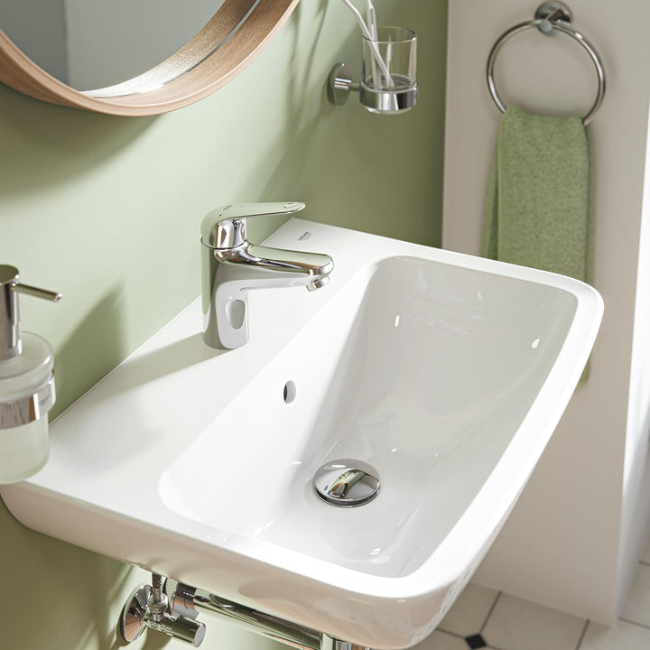 GROHE Swift - Waschtischarmatur (wassersparend, ~16cm hoch, Mittelstellung kalt, inkl. Montagewerkze
