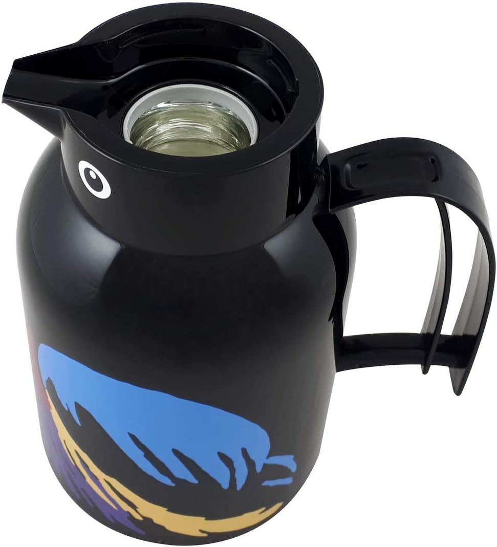 Helios Thermo-Bird Paradiesvogel Kunststoff-Isolierkanne, schwarz, 1 Liter, Schwarz