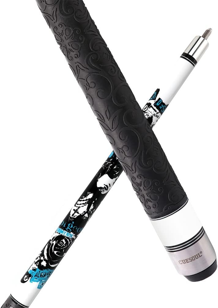 CUESOUL Gorgeous 58inches 19oz Pool Quee Stick, 13mm Spitze Weiss, Weiß