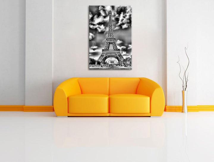 Pixxprint Eifelturm Paris als Leinwandbild/Grösse: 100x70 cm/Wandbild/Kunstdruck/fertig bespannt, 10