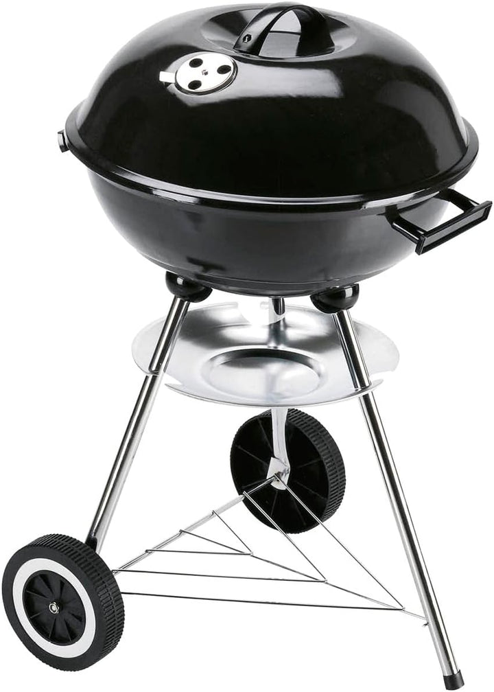 LANDMANN Kleiner Holzkohle Kugelgrill | Grillfläche ca. Ø 41 cm | ca. 15 cm hoher Garraum | Grillhöh