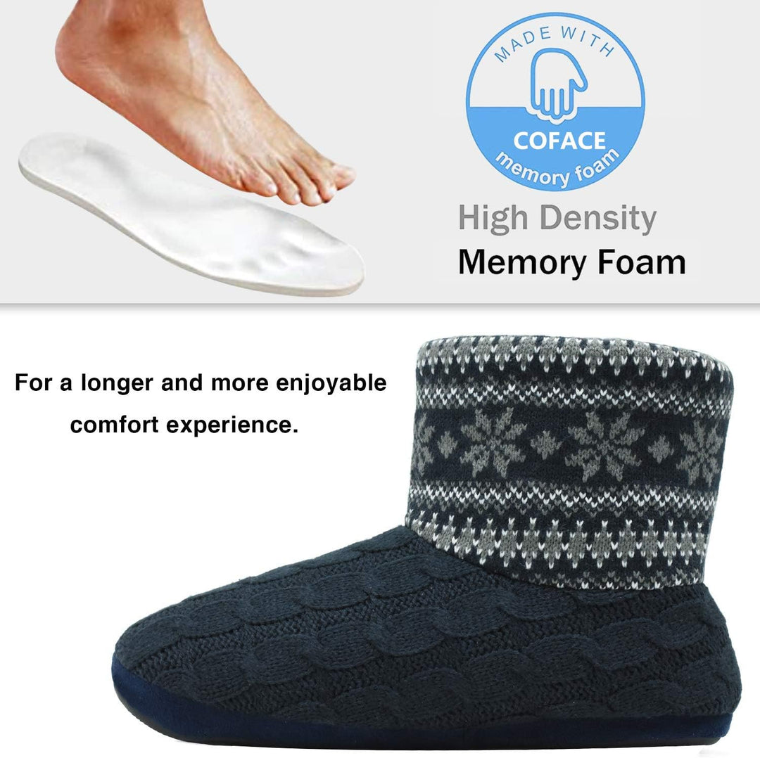 COFACE Herren Hüttenschuhe Lammfell Winter Hausschuhe Warme Plüsch Gefütterte Hausstiefel Männer Hau