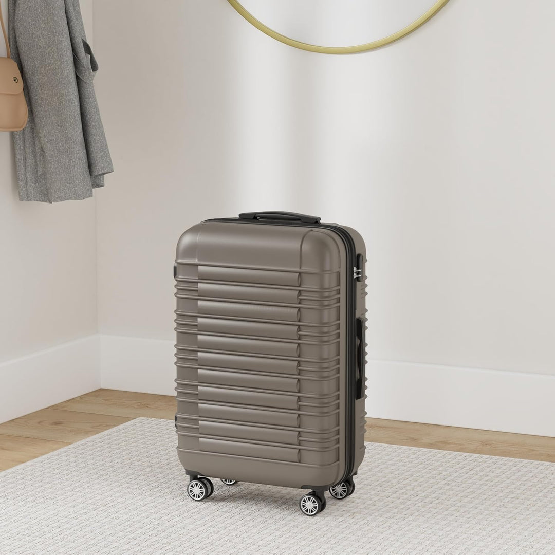 BEIBYE 2088 Zwillingsrollen Reisekoffer Koffer Trolleys Hartschale M-L-XL-Set (Coffee, M) Coffee M,