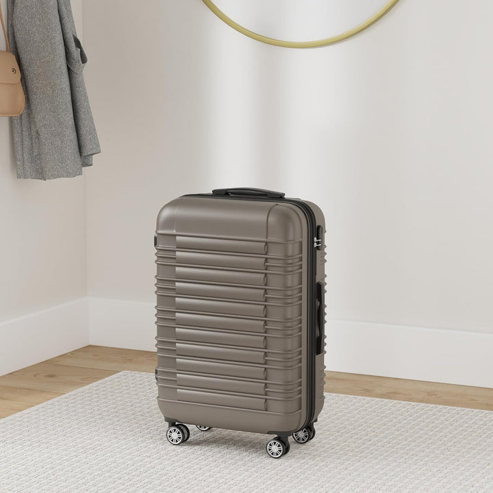BEIBYE 2088 Zwillingsrollen Reisekoffer Koffer Trolleys Hartschale M-L-XL-Set (Coffee, M) Coffee M,
