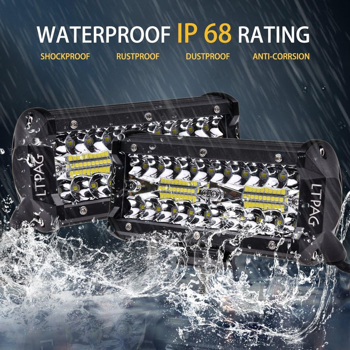 LTPAG LED Zusatzscheinwerfer, 7 Zoll LED 240W Arbeitsscheinwerfer 24000LM 6000K IP68 Wasserdicht Flu