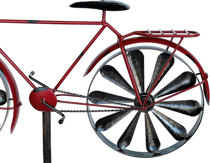 DanDiBo Gartenstecker Metall Fahrrad XL 160 cm Rot 96100 Shabby Windspiel Windrad Wetterfest Gartend