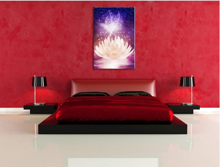 Pixxprint Seerose als Leinwandbild/Grösse: 100x70 cm/Wandbild/Kunstdruck/fertig bespannt, 100x70