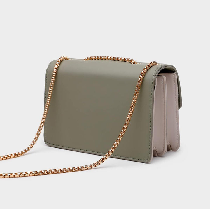Umhängetasche Damen Leder Kette Schulterriemen Designer Color-Blocking Mode Handtasche, Tasche Schul