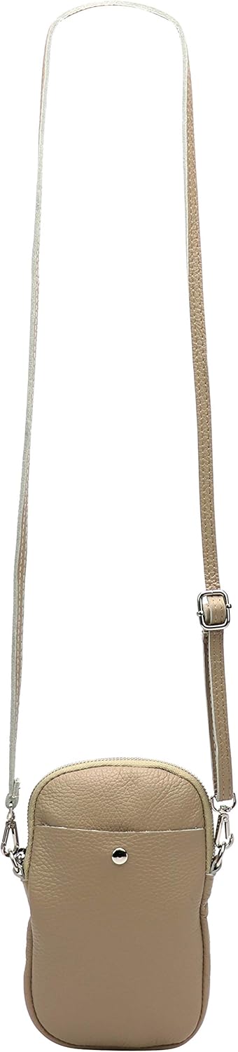 SH Leder Damen Umhängetasche Handytasche Multifunktion Geldbörse Beutel aus Echtleder Verstellbar Sc