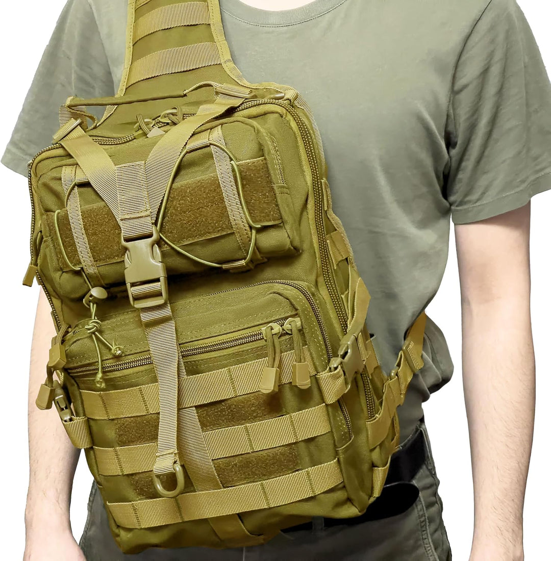 Alephnull Taktische Brusttasche Molle Wandern Daypack Sling Tasche Crossbody-Umhängetasche für Outdo