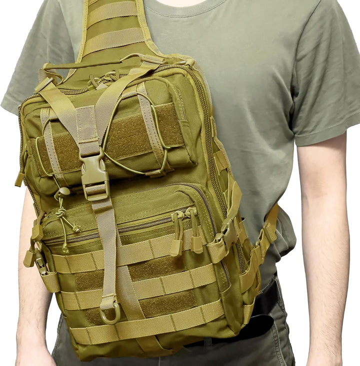 Alephnull Taktische Brusttasche Molle Wandern Daypack Sling Tasche Crossbody-Umhängetasche für Outdo