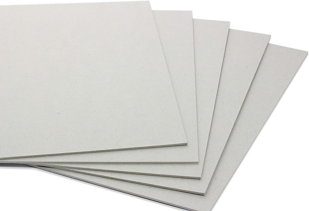 TATMOTIVE PREMIUM Buchbinderpappe 50 Stück DIN A4, 2mm 1260 g/qm Modellbaupappe, Bastelkarton, Graup
