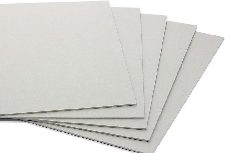 TATMOTIVE PREMIUM Buchbinderpappe 50 Stück DIN A4, 2mm 1260 g/qm Modellbaupappe, Bastelkarton, Graup