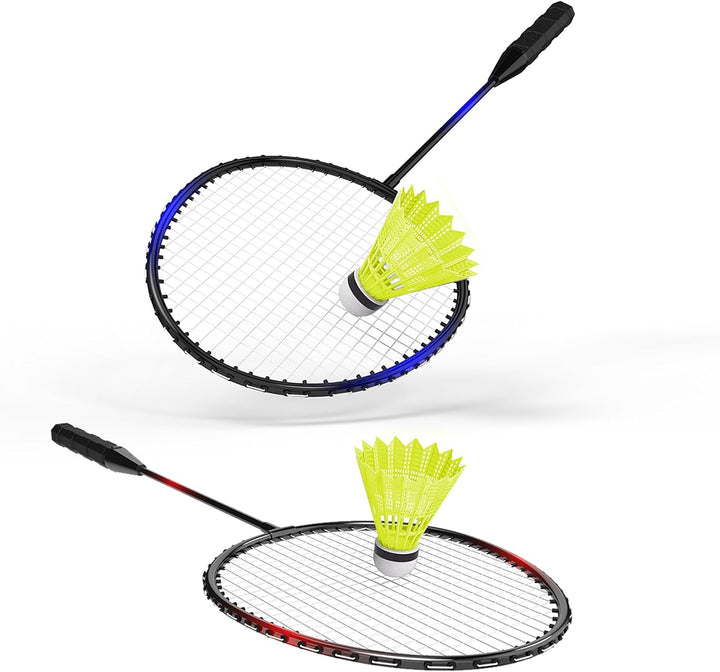 KH Federball Set Badminton Schläger Set of 2 oder 4 für Erwachsene Kinder, Schläger, Federbälle und