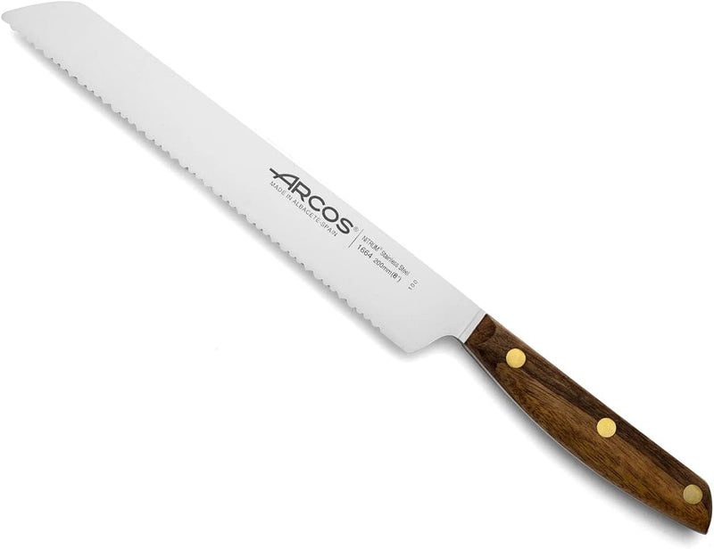 Arcos Serie Nordika - Brotmesser - Edelstahl NITRUM - Klinge 200 mm - Ovengkol Holzgriff 100% natürl