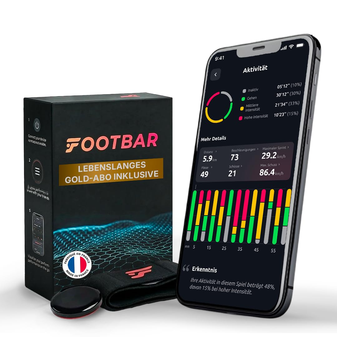 Footbar Meteor Aktivitätstracker für Fussball, Tracking und Bewertung der Fussballleistung und des S