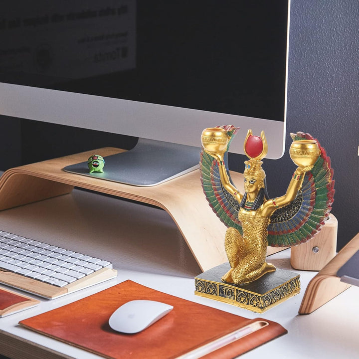 Garneck Ägyptische Göttin Isis Statue Gottheit Mythologie Isis Offene Flügel Figur Göttin Skulptur W