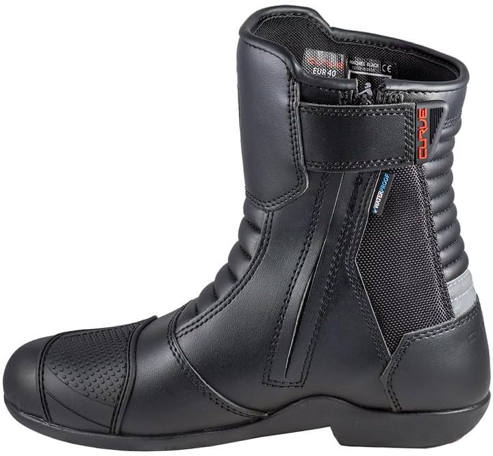 CURVE Magnes WP Motorradstiefel Schwarz, für Männer und Frauen, Mikrofaser, urban, Knöchel- und Fers