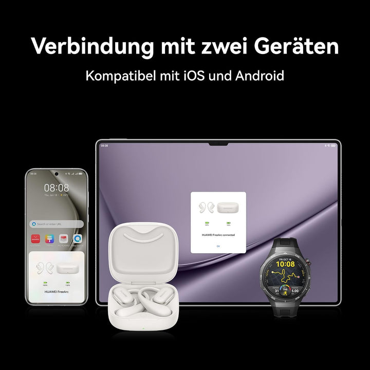 HUAWEI FreeArc Open-Ear-Kopfhörer, Bluetooth-Kopfhörer mit Sterling Sound, optimalen Halt und Komfor