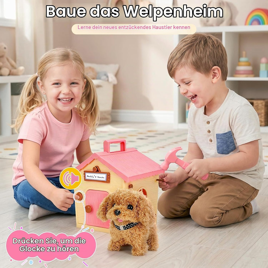 Dreamon Hund Spielzeug Kinder Spielzeug Hund Der Läuft Und Bellt Interaktiver Mit Hundehütte Pflege-
