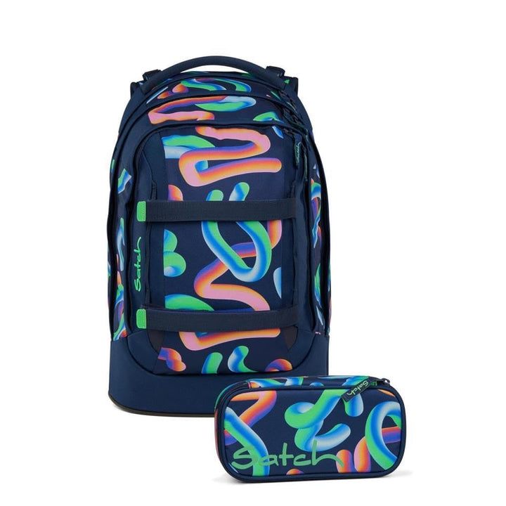 Satch pack Schulrucksack Set 2tlg. inkl. Schlamperbox (Crazy Twist), Crazy Twist