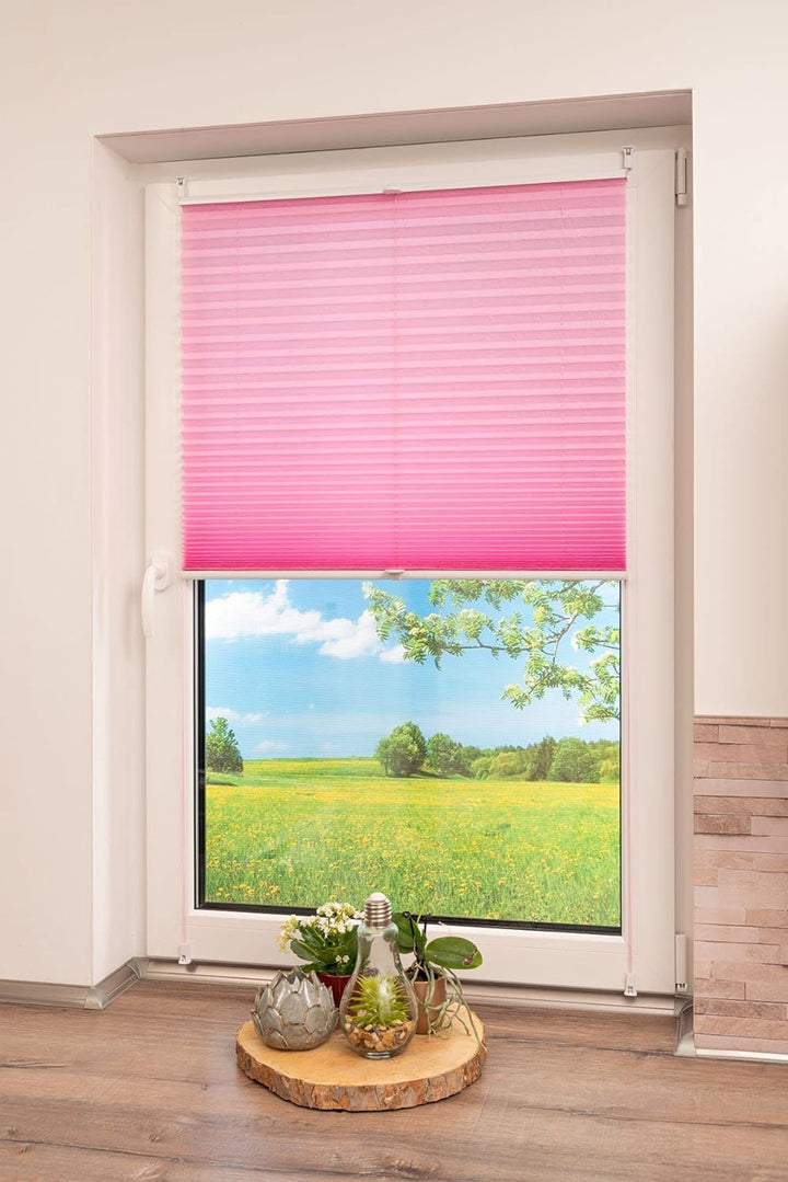 K-home Klemmfix-Plissee, Pink, 80 x 130 cm 80 x 130 cm Pink, 80 x 130 cm Pink