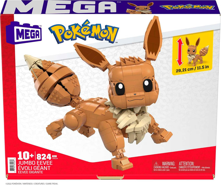 MEGA Construx GMD34 - Pokémon Jumbo Evoli (30cm), Bauset mit beweglicher Figur, Spielzeug ab 10 Jahr