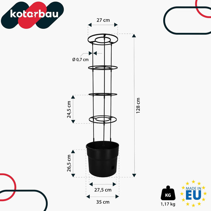 KOTARBAU® Tomaten Rankhilfe - Anzuchttöpf - ⌀ 35 cm H: 128 cm - Pflanzkübel - Blumenkasten - Rankhil