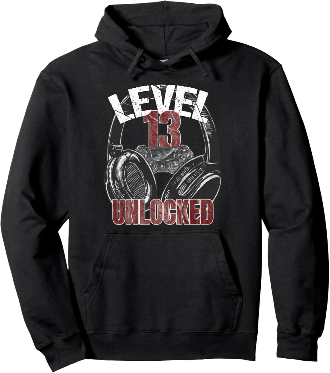 Gamer level 13 unlocked Gaming Geburtstag 13 Jahre Pullover Hoodie
