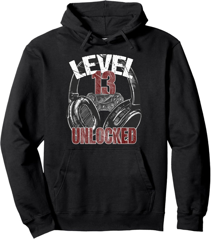 Gamer level 13 unlocked Gaming Geburtstag 13 Jahre Pullover Hoodie