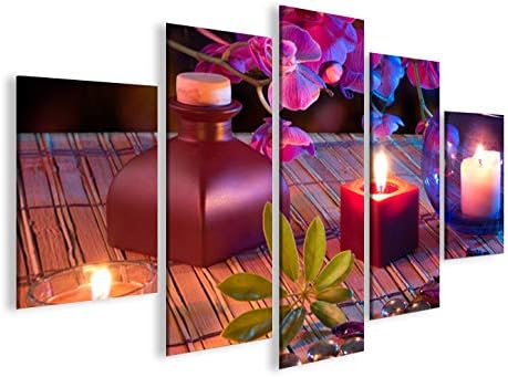 islandburner Bild Bilder auf Leinwand Yoga Joga Feng Shui Kerzen Steine Relax MF XXL Poster Leinwand