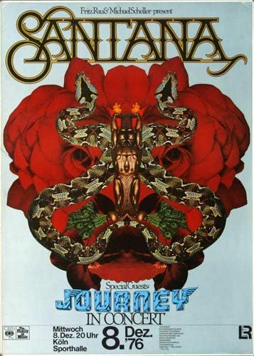 Santana - Moonflower, Köln 1976 » Konzertplakat/Premium Poster | Live Konzert Veranstaltung | DIN A1