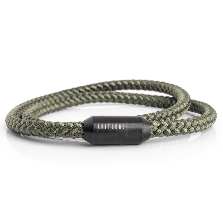 Akitsune Mare Segeltau Nylonarmband | 5 mm breit | Magnetischer Kapselverschluss Doppelt Gewickelt D