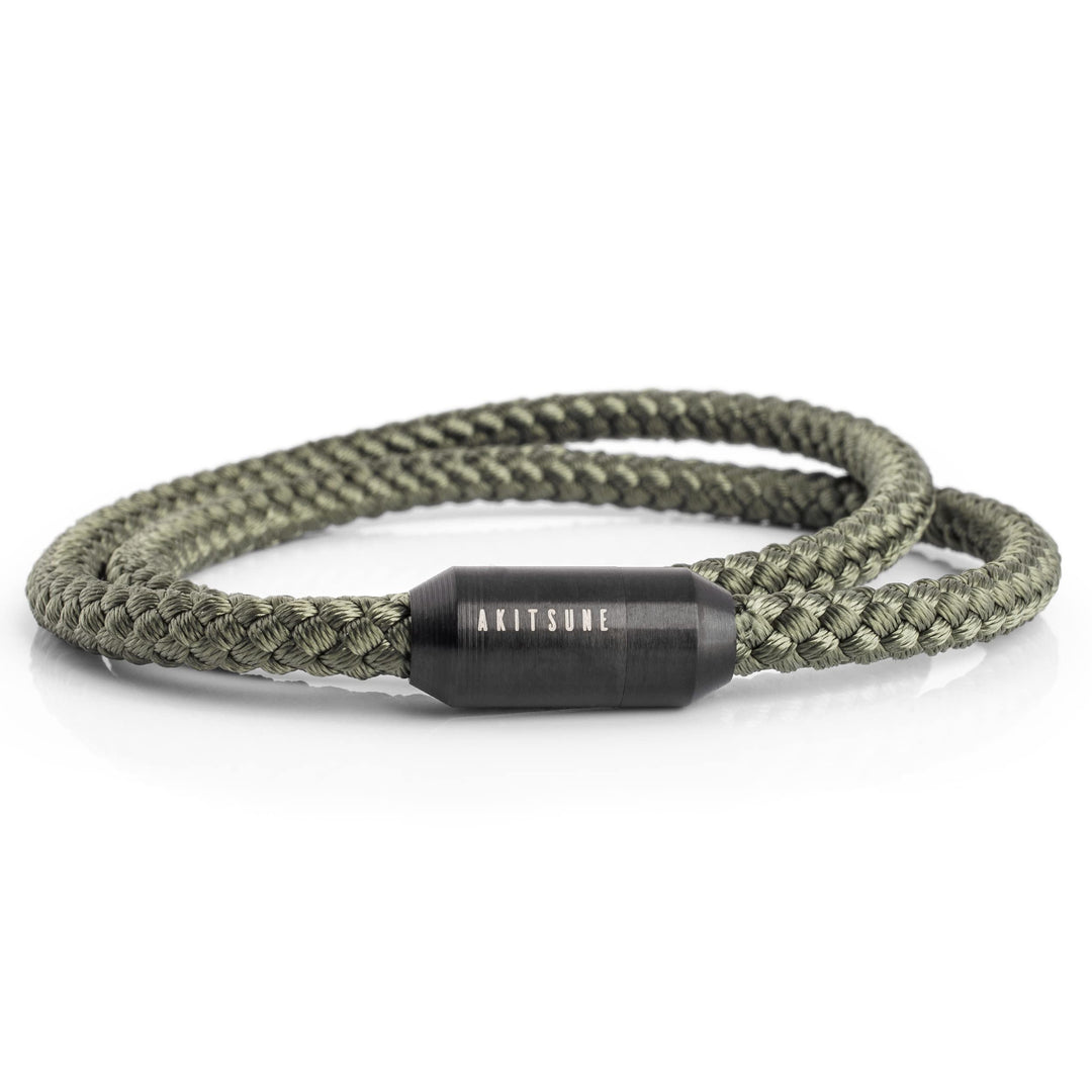Akitsune Mare Segeltau Nylonarmband | 5 mm breit | Magnetischer Kapselverschluss Doppelt Gewickelt D