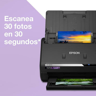 Epson FastFoto FF-680W Scanner (Scannt 10 x 15 Foto in einer Sekunde, bis DIN A4, beidseitiger Scan,