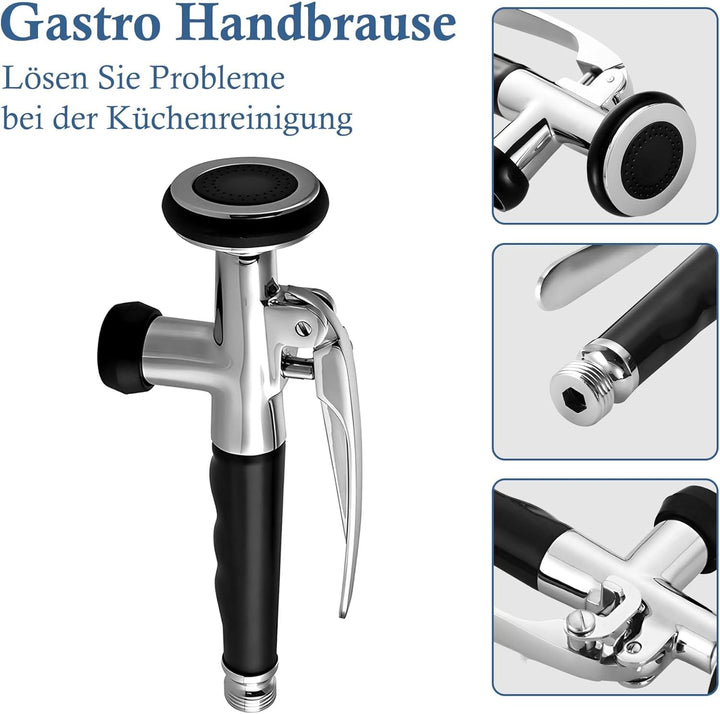 aleawol Profi Gastro Handbrause, Messing Spülbrause Gastro Ersatzkopf Premium Geschirrbrause Gastro