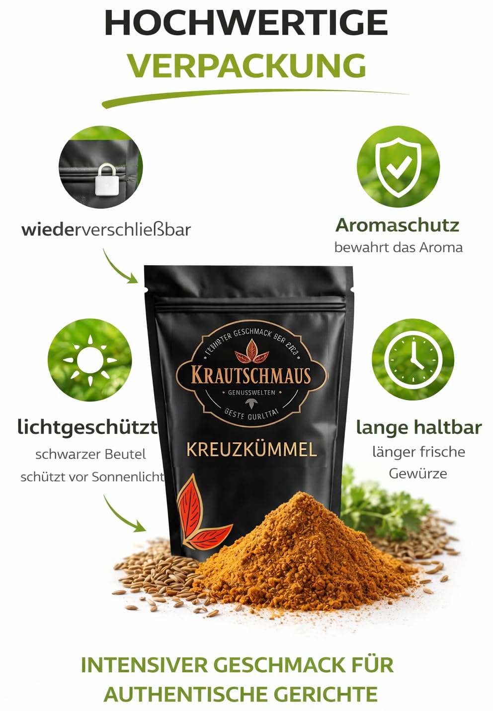 Kreuzkümmel gemahlen (Cumin/Kumin/Jeera) von Krautschmaus - aromatisch & frisch abgefüllt - Gewürz f